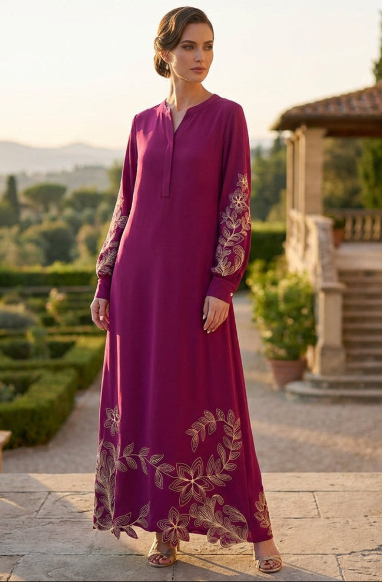 purple embroidered maxi dress Teresa Purple Off Shoulder Floral Embroidered Maxi Dress