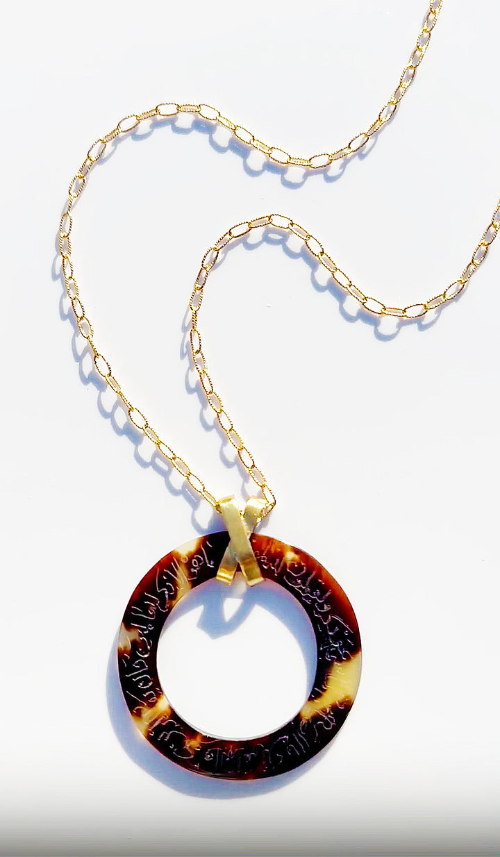 Gold plated Sterling Silver Hand engraved Evil Eye Necklace