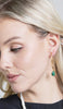 Nia Minimal Lightweight Teardrop Earrings - Gold/Green
