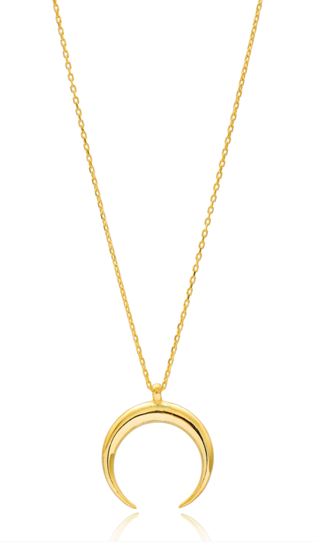 Crescent Moon Double Strand Necklace Gold-plated Sterling Silver Adjustable Crescent Moon Double Strand Necklace Gold-plated Sterling Silver Adjustable