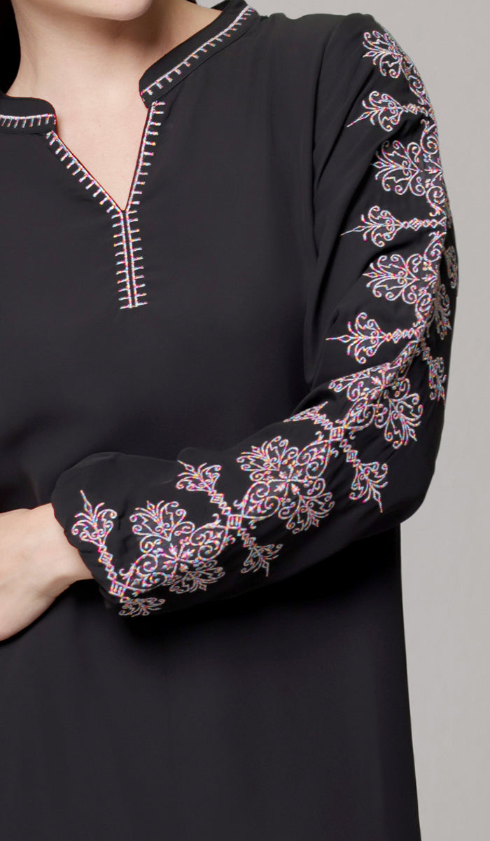 Tunique Longue Modeste Brodée Amalie - Orchidée