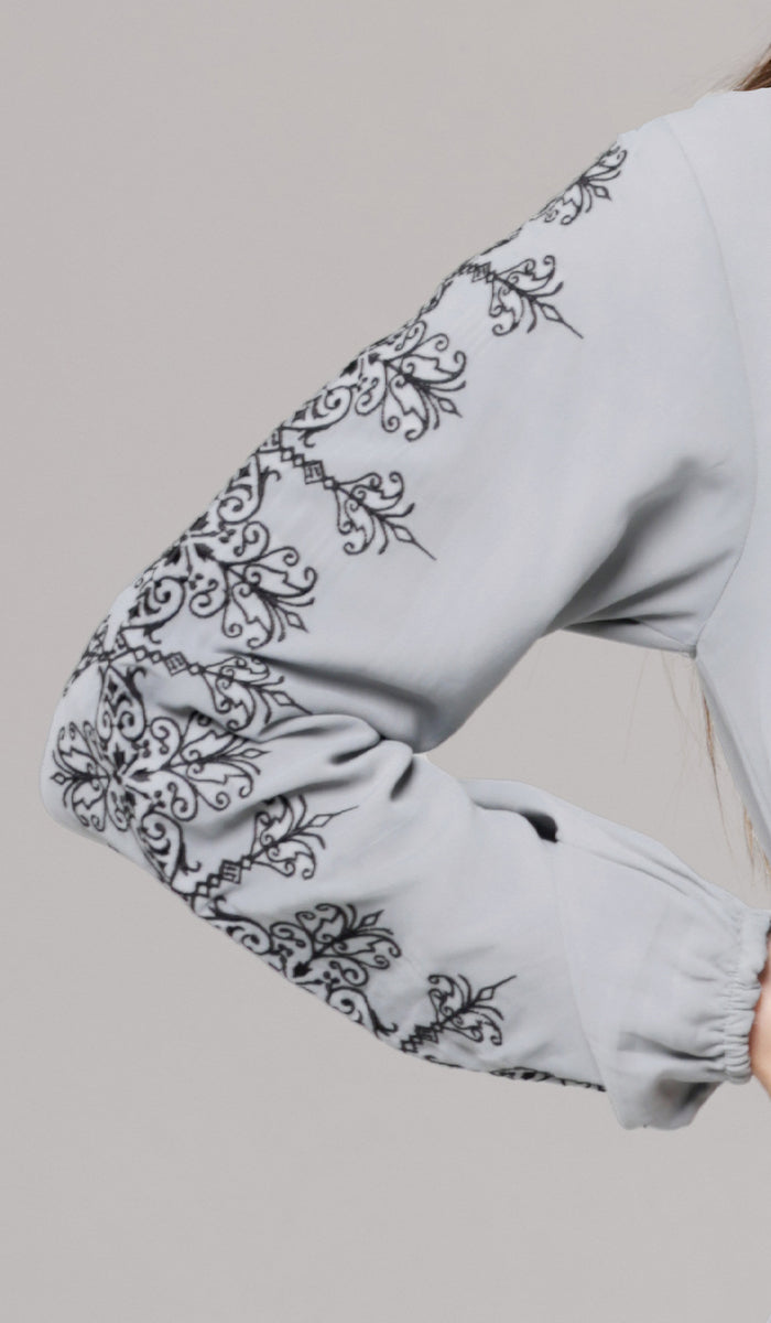 Tunique Longue Modeste Brodée Amalie - Orchidée