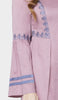 Aicha Embroidered Cotton Modest Midi Tunic - Mauve