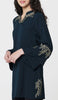 Arzoo Gold  Embellished Long Modest Tunic - Dark Teal