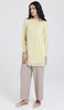 Azadi Essential Long Chiffon Print Modest Tunic - Yellow