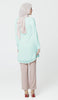 Baraka Gold Embroidered Formal Long Modest Tunic - Aqua Blue - PREORDER (ships in 2 weeks)