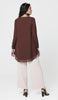 Baraka Gold Embroidered Formal Long Modest Tunic - Cocoa