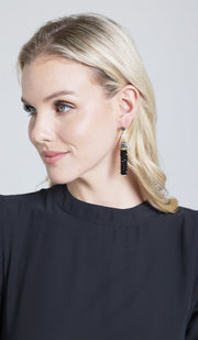 Black Onyx Crystal Turkish Tassel Earrings