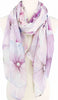 Floral Print Non-slip Wrap Hijab Scarf - Lilac/ Blue