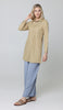 Hanane Pleated Mostly Cotton Button Down Tunic Dress - Sand