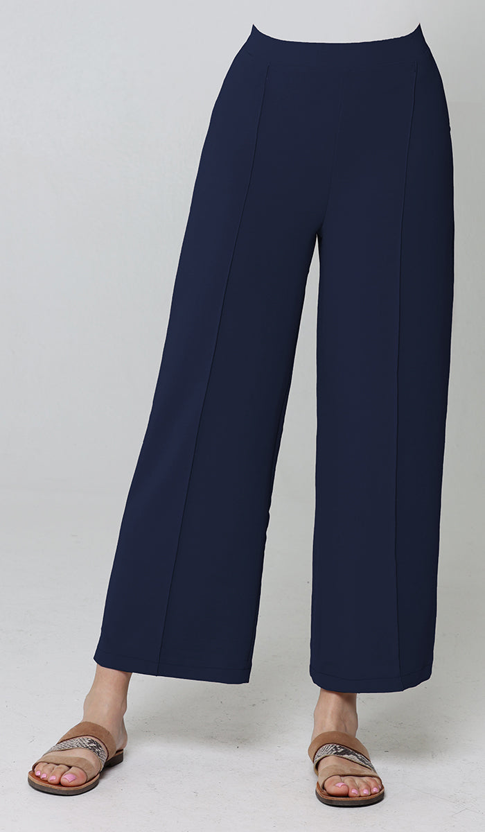 Marvi Loose Stretch Wide Leg Pants - Blue | Modest pants