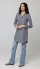 Parisa Mostly Cotton Long Modest Everyday Tunic - Charcoal