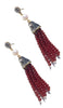 Ruby Red Crystal Turkish Tassel Earrings