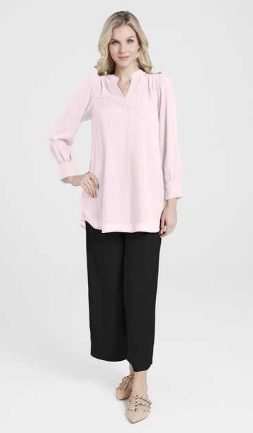 Mishal Essential Long Smocked Modest Tunic - Blush