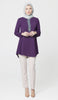 Suroor Embroidered Long Modest Tunic - Dark Purple
