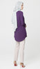 Suroor Embroidered Long Modest Tunic - Dark Purple