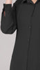 Frayal Long Flowy Buttondown Shirt Jacket - Black
