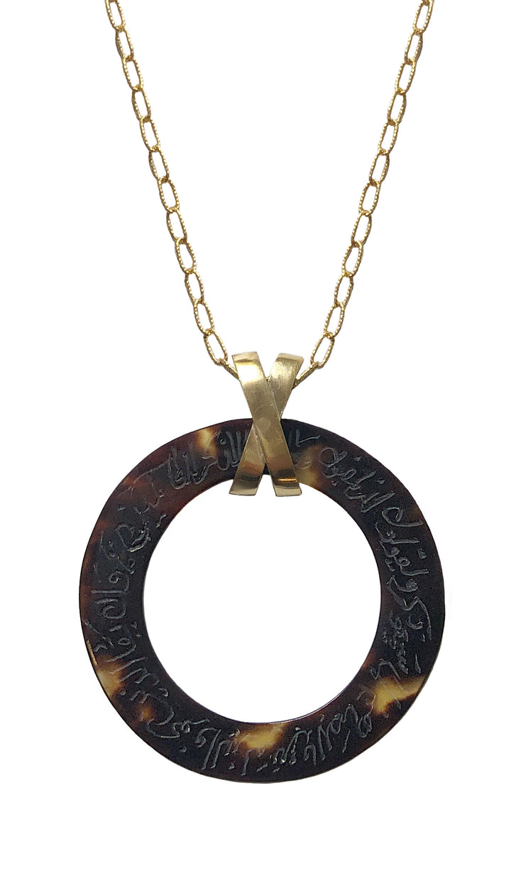 Gold plated Sterling Silver Hand engraved Evil Eye Necklace