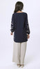 Hadeel Embroidered Long Modest Tunic - Navy - PREORDER (ships in 2 weeks)