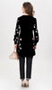 Iman Embroidered Formal Long Modest Tunic - Black