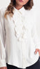 Mona Ruffle Front Button-down Shirt - Cream - Final Sale
