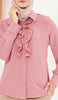 Mona Ruffle Front Button-down Shirt - Dusty Rose - Final Sale