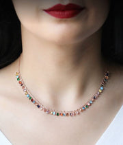 Nour Gold plated Sterling Silver Multicolor Shaker Necklace