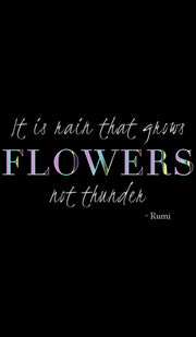 Rumi Quotes Fine Short Sleeve Womens T Shirt - Flowers - Black