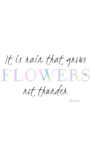Rumi Quotes Fine Short Sleeve Womens T Shirt - Flowers - White