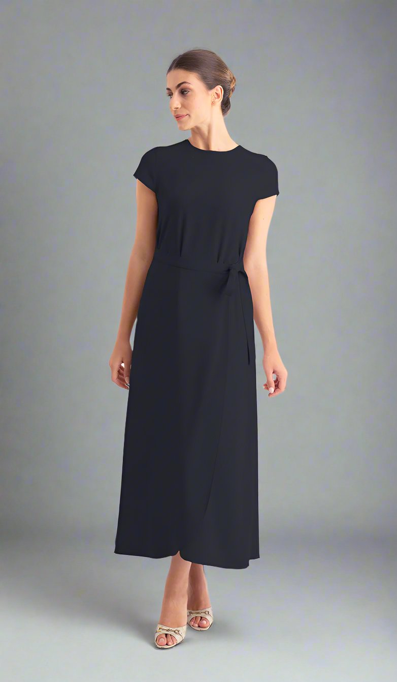Sebil Modest Long Wrap Front Maxi Dress-Black | Modest Muslim Dresses | Artizara USA 14 (XXL)/46 in.(117 cm)Garment Chest Sebil Modest Long Wrap Front Maxi Dress-Black | Modest Muslim Dresses | Artizara USA 14 (XXL)/46 in.(117 cm)Garment Chest