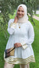 Sultana Gold Embellished Long Modest Tunic - Off White