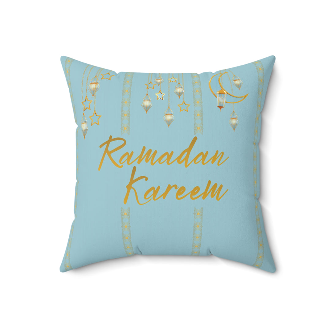 Ramadan Kareem/ Eid Mubarak Reversible Pillow - Blue and Gold Lanterns