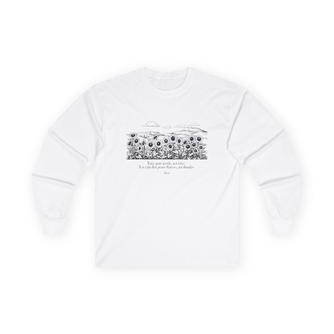 Satr Collection Unisex Long Sleeve 100% Cotton T-Shirt - Rain