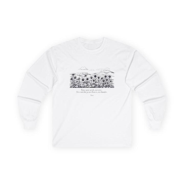 Satr Collection Unisex Long Sleeve 100% Cotton T-Shirt - Rain