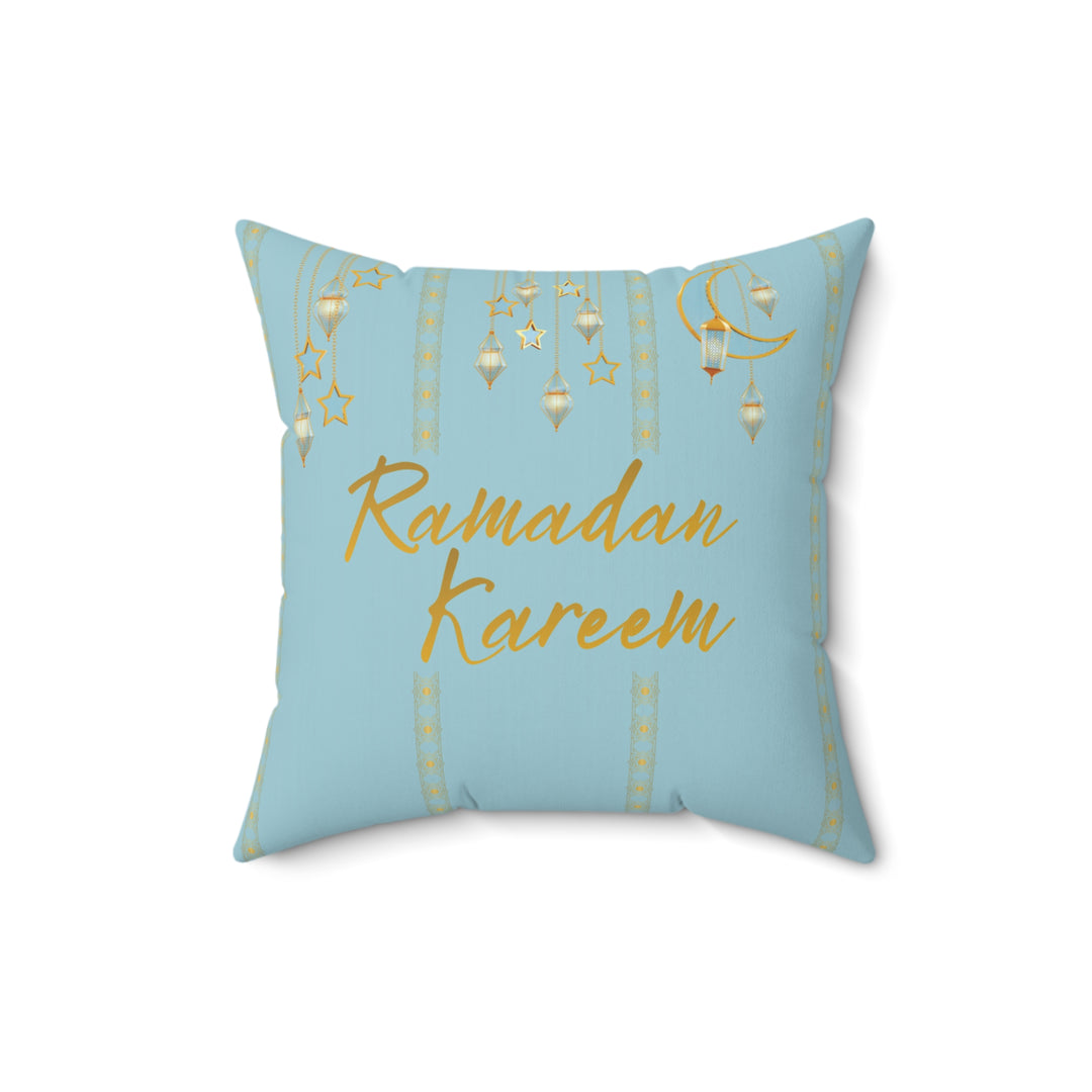 Ramadan Kareem/ Eid Mubarak Reversible Pillow - Blue and Gold Lanterns