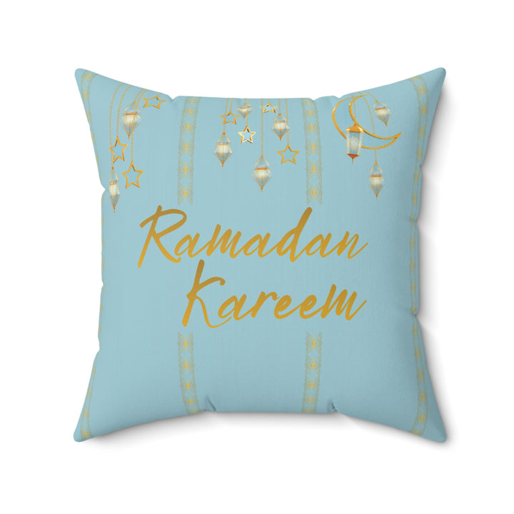 Ramadan Kareem/ Eid Mubarak Reversible Pillow - Blue and Gold Lanterns