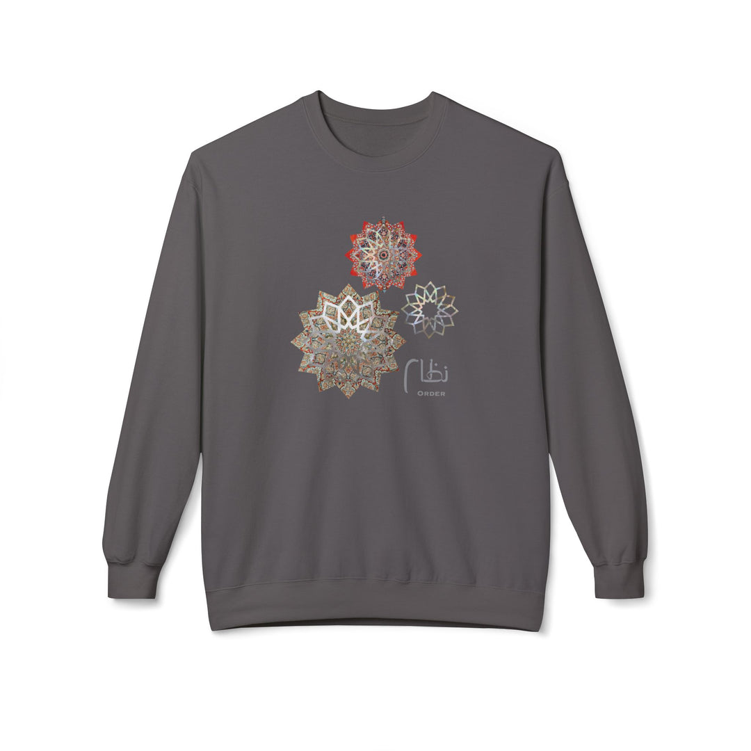 80% Cotton Arabic Calligraphy Graphic Pullover Sweatshirt - "نظام" (Order)