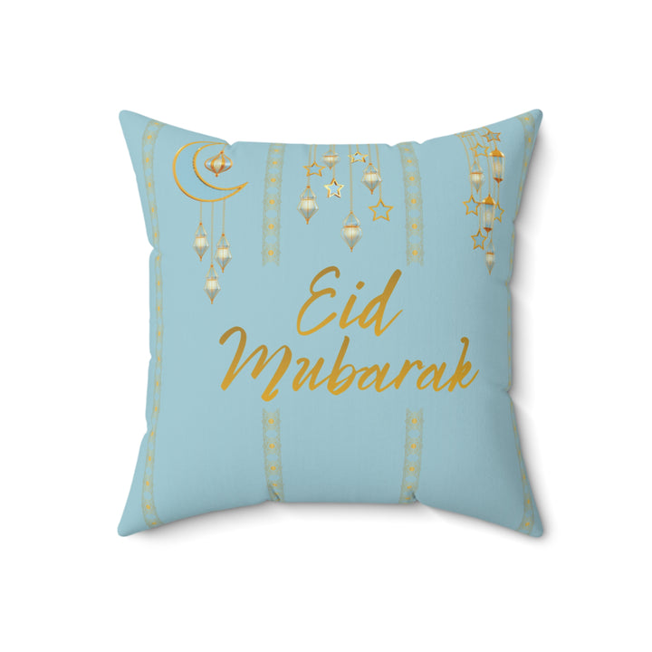 Ramadan Kareem/ Eid Mubarak Reversible Pillow - Blue and Gold Lanterns