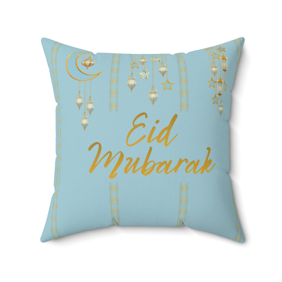 Ramadan Kareem/ Eid Mubarak Reversible Pillow - Blue and Gold Lanterns
