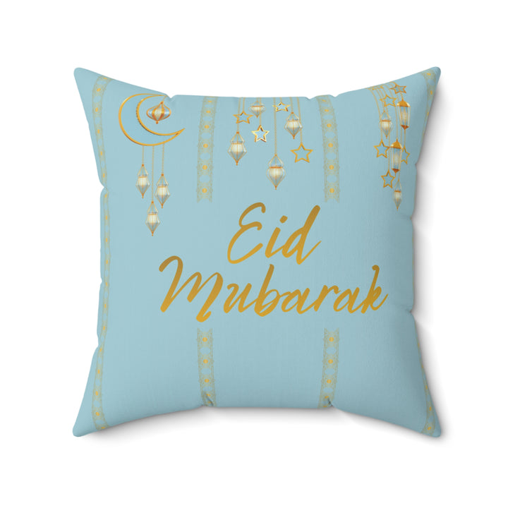 Ramadan Kareem/ Eid Mubarak Reversible Pillow - Blue and Gold Lanterns