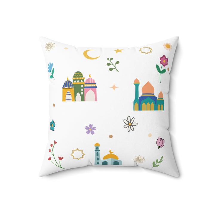 Kids Islamic Emblems Reversible Pillow - Multicolor