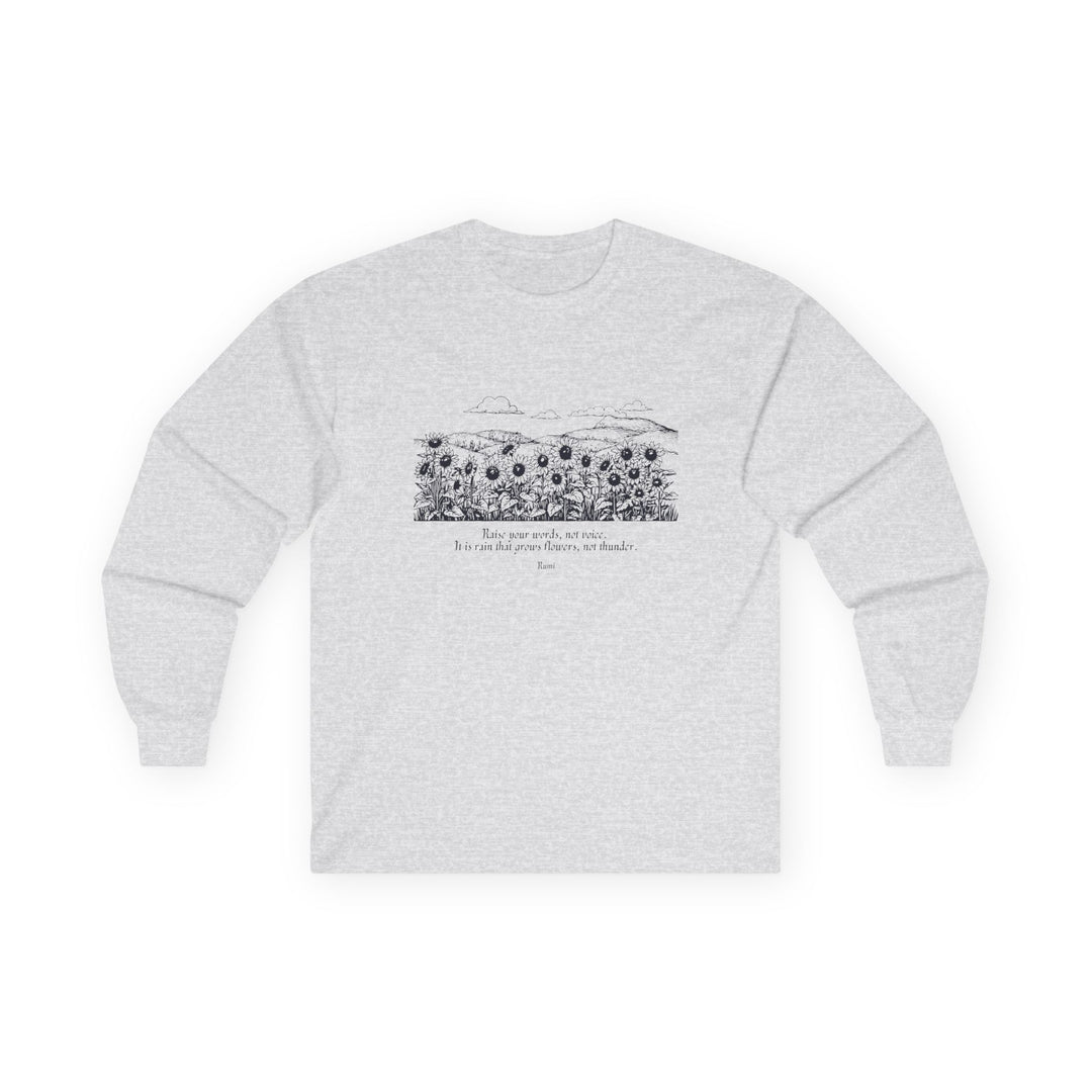 Satr Collection Unisex Long Sleeve 100% Cotton T-Shirt - Rain
