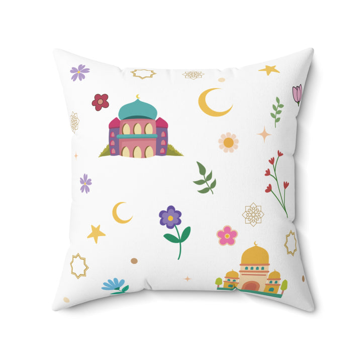 Kids Islamic Emblems Reversible Pillow - Multicolor