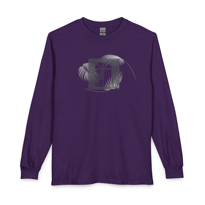 100% Cotton Unisex Long Sleeve Arabic Calligraphy Graphic Tee - "نخل" (Palm)