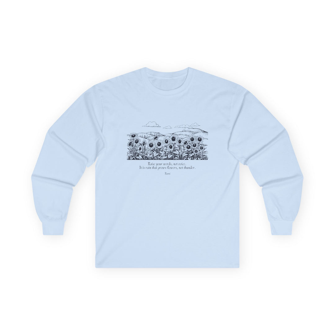 Satr Collection Unisex Long Sleeve 100% Cotton T-Shirt - Rain