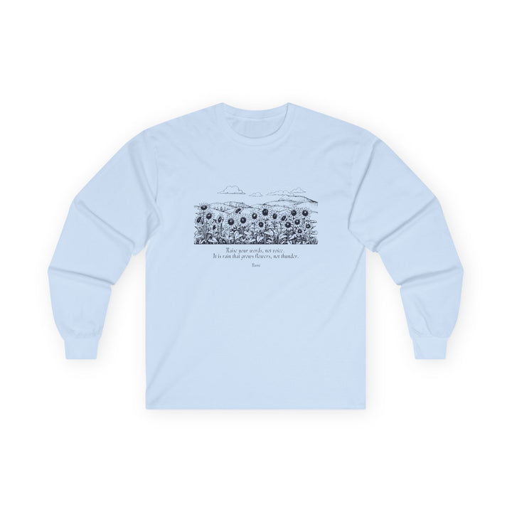 Satr Collection Unisex Long Sleeve 100% Cotton T-Shirt - Rain