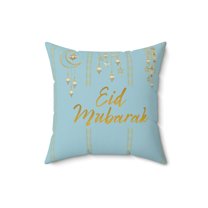 Ramadan Kareem/ Eid Mubarak Reversible Pillow - Blue and Gold Lanterns