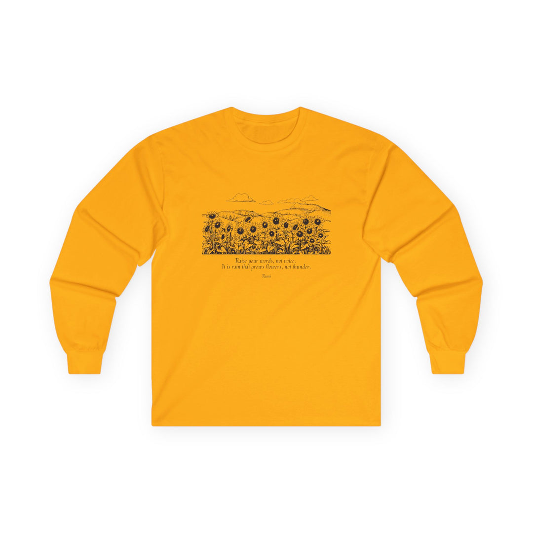 Satr Collection Unisex Long Sleeve 100% Cotton T-Shirt - Rain