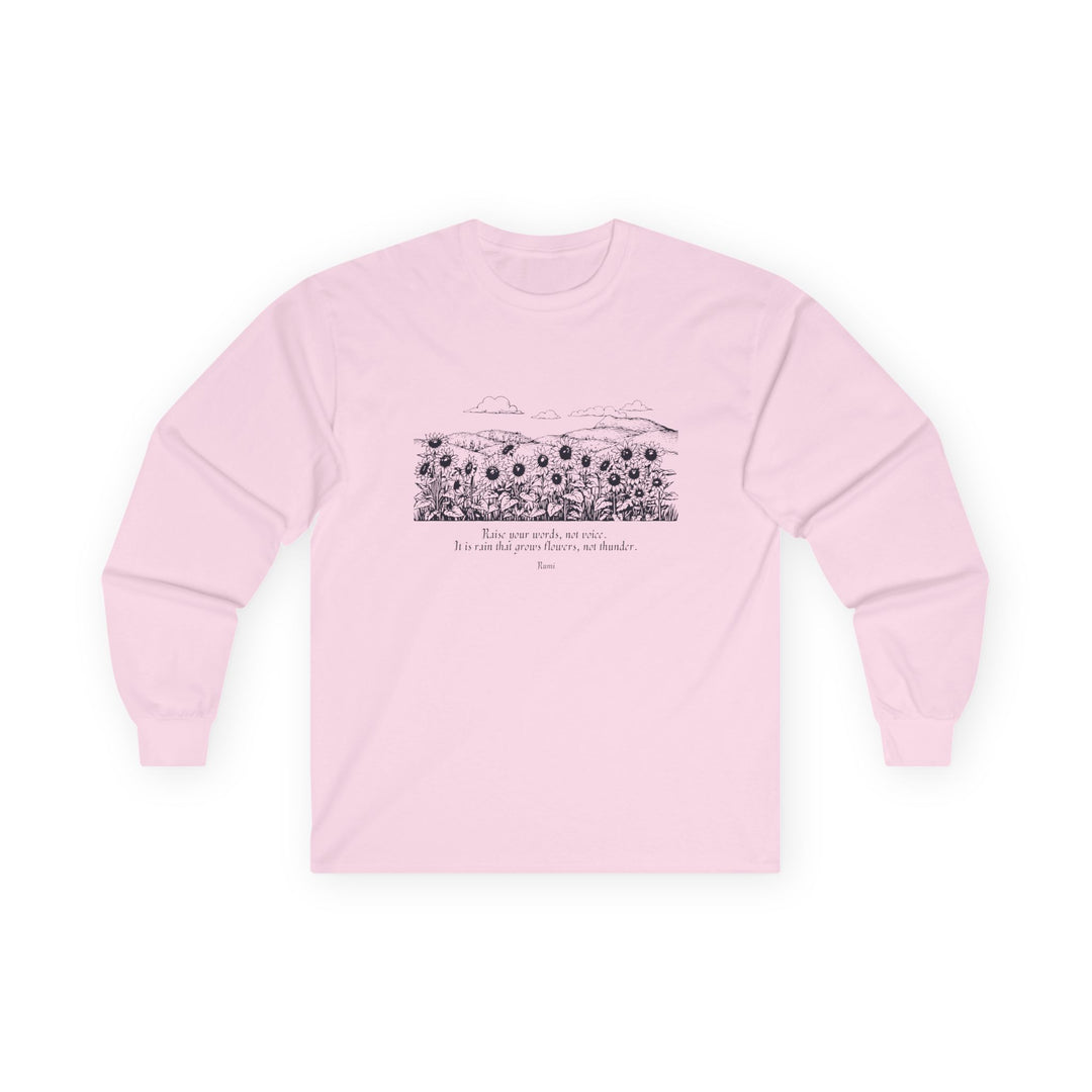 Satr Collection Unisex Long Sleeve 100% Cotton T-Shirt - Rain