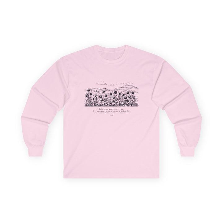 Satr Collection Unisex Long Sleeve 100% Cotton T-Shirt - Rain